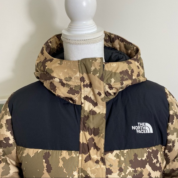 The North Face Women’s Balham Down Jacket Full Zip Black / Camo Print Sz M - Picture 3 of 13